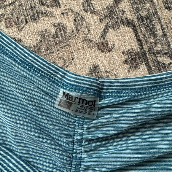 Women's Marmot Blue Striped Short Sleeve Tshirt XLarge - Picture 4 of 6